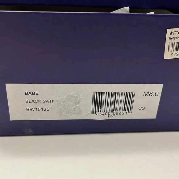 Stuart Weitzman Babe Black Satin Heels, size 8 slingback, bow front with mesh - Picture 12 of 12